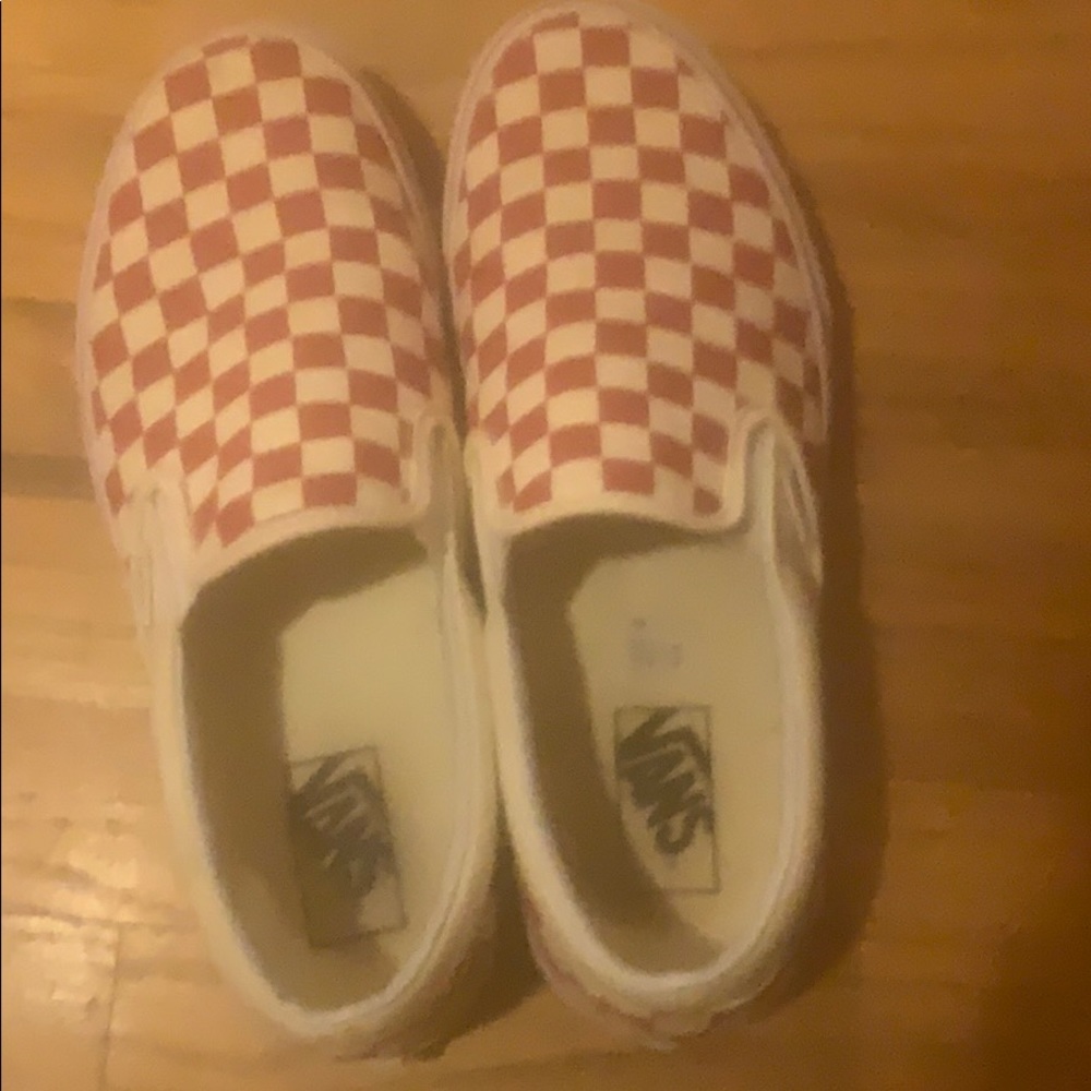 Red and White Checkered Vans Worn once - Picture 1 of 1